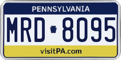 PA license plate MRD8095