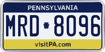PA license plate MRD8096