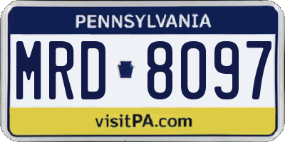 PA license plate MRD8097