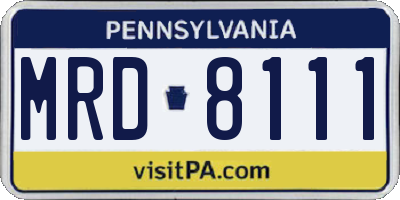 PA license plate MRD8111