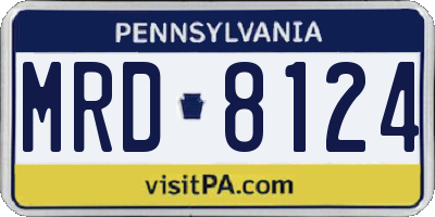 PA license plate MRD8124