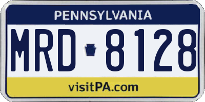 PA license plate MRD8128