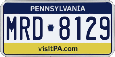 PA license plate MRD8129