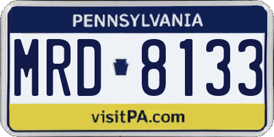 PA license plate MRD8133