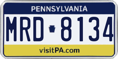 PA license plate MRD8134