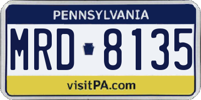 PA license plate MRD8135