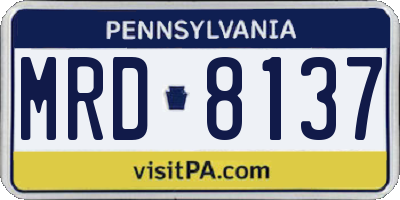 PA license plate MRD8137