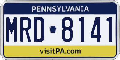 PA license plate MRD8141