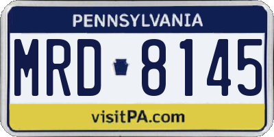PA license plate MRD8145