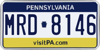 PA license plate MRD8146