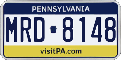PA license plate MRD8148