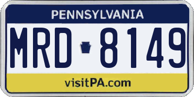 PA license plate MRD8149