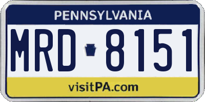 PA license plate MRD8151