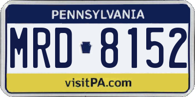 PA license plate MRD8152