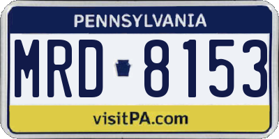 PA license plate MRD8153