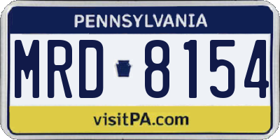 PA license plate MRD8154