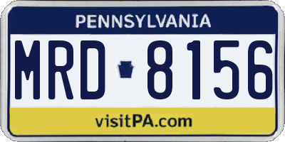 PA license plate MRD8156