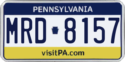PA license plate MRD8157