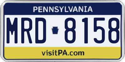 PA license plate MRD8158