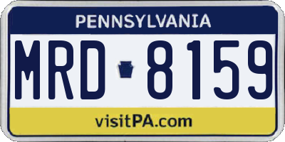 PA license plate MRD8159