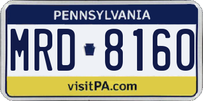 PA license plate MRD8160
