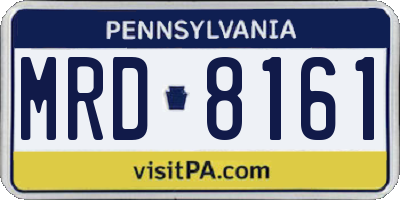 PA license plate MRD8161