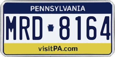 PA license plate MRD8164