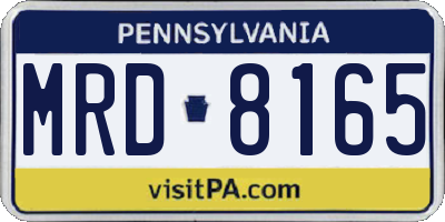 PA license plate MRD8165