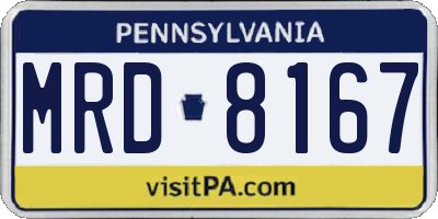 PA license plate MRD8167