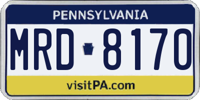 PA license plate MRD8170