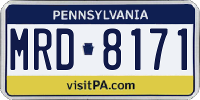 PA license plate MRD8171