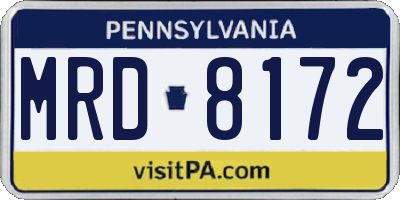 PA license plate MRD8172