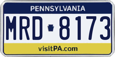 PA license plate MRD8173