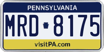 PA license plate MRD8175