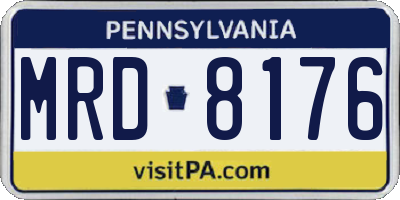 PA license plate MRD8176