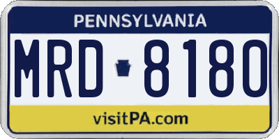 PA license plate MRD8180