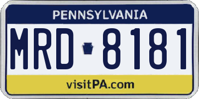 PA license plate MRD8181