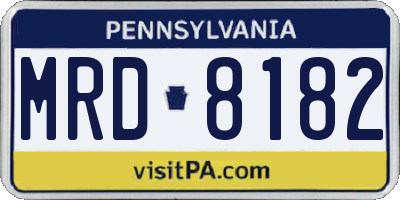 PA license plate MRD8182