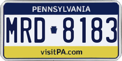 PA license plate MRD8183