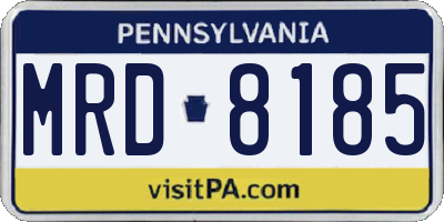 PA license plate MRD8185