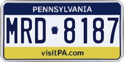PA license plate MRD8187