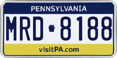 PA license plate MRD8188