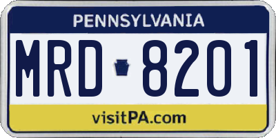 PA license plate MRD8201