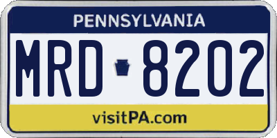 PA license plate MRD8202