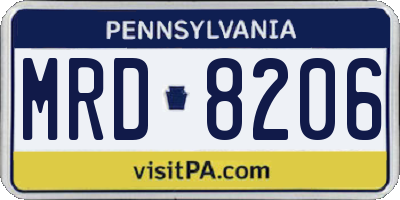 PA license plate MRD8206