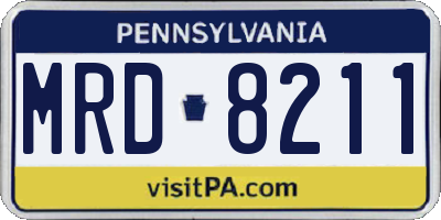 PA license plate MRD8211