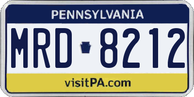 PA license plate MRD8212