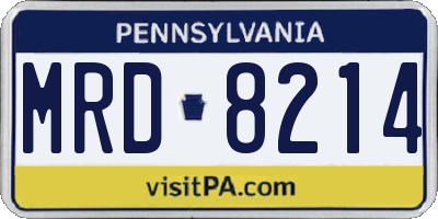 PA license plate MRD8214