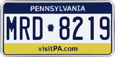 PA license plate MRD8219