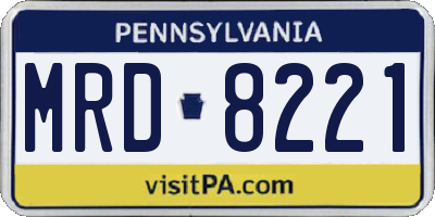 PA license plate MRD8221